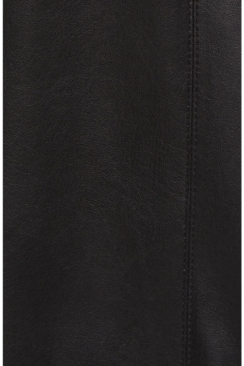 Declan Faux Leather Button-Up Shirt, Alternate, color, BLACK