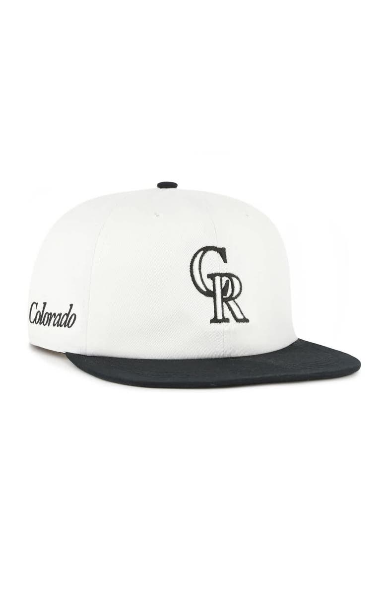'47 Men's '47 White/Black Colorado Rockies Foundation Captain Snapback Hat, Main, color, White