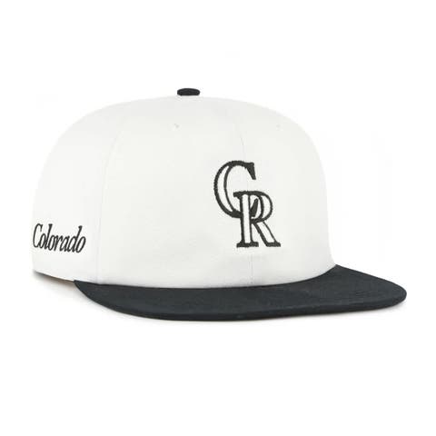 Men's '47 White/Black Colorado Rockies Foundation Captain Snapback Hat