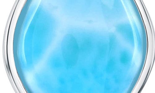 Simona Sterling Silver Larimar & Mother-of-pearl Pendant Necklace In Blue