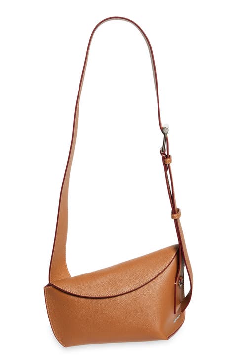 T-Bar Sling Asymmetric Leather Crossbody Bag