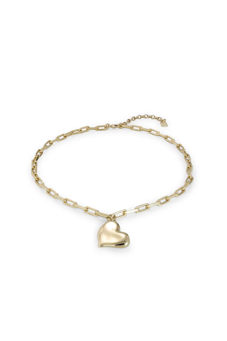 Medium Heart Link Necklace, Main, color, Gold
