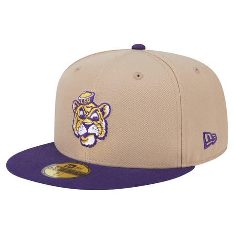 Men's New Era  Khaki LSU Tigers Throwback Two-Tone 59FIFTY Fitted Hat