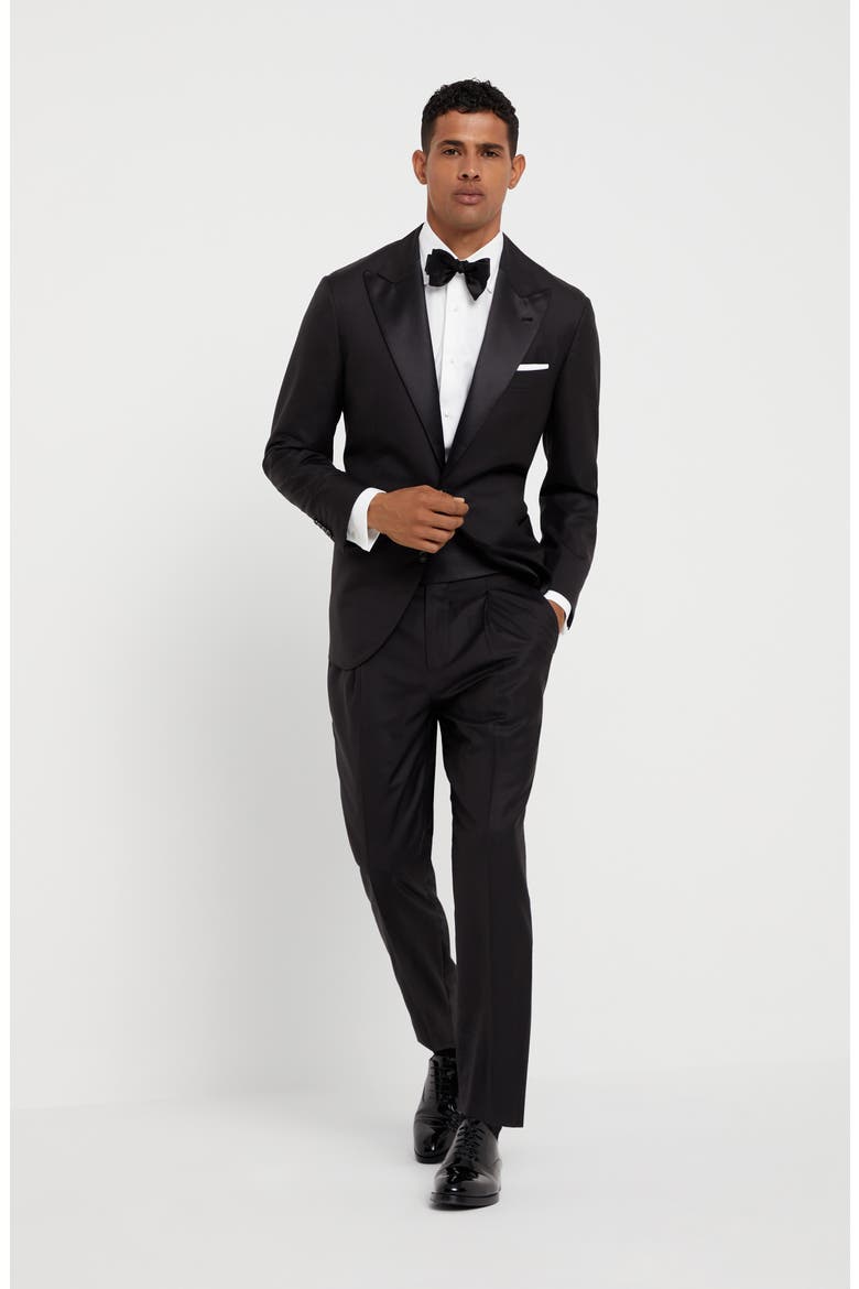 Tuxedo with peak lapel, Alternate, color, Black