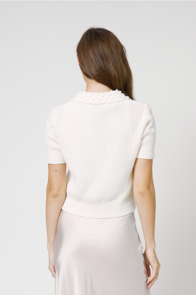 Charli Pearl Collared Polo, Alternate, color, IVORY