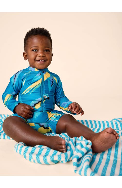 Tea Collection Rash Guard Baby Swimsuit In Tiled Turtles