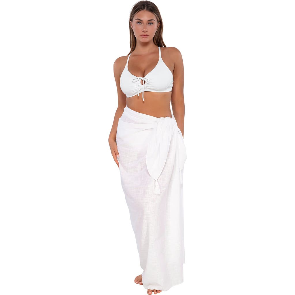 Sunsets Paradise Pareo In White Lily
