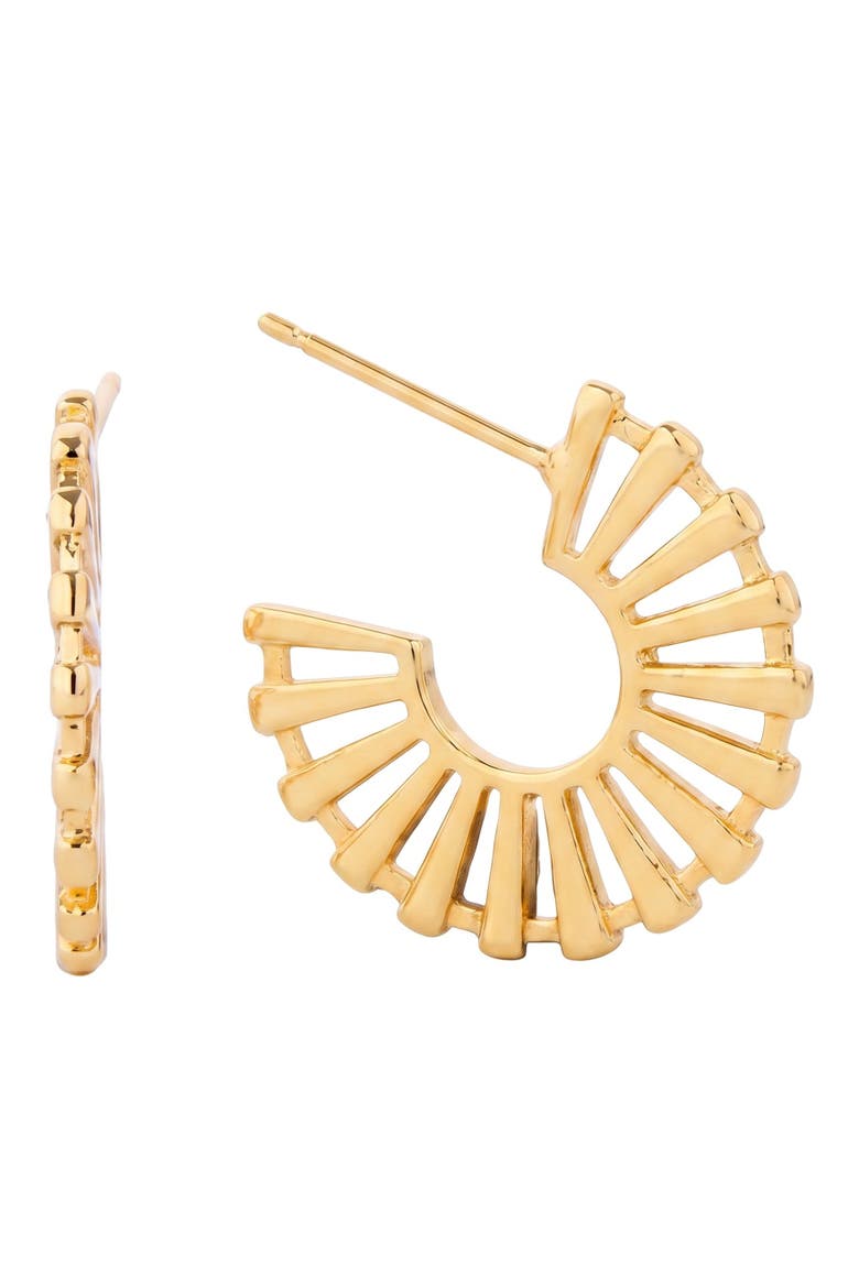 Samrita Fan Post Earrings, Main, color, Gold