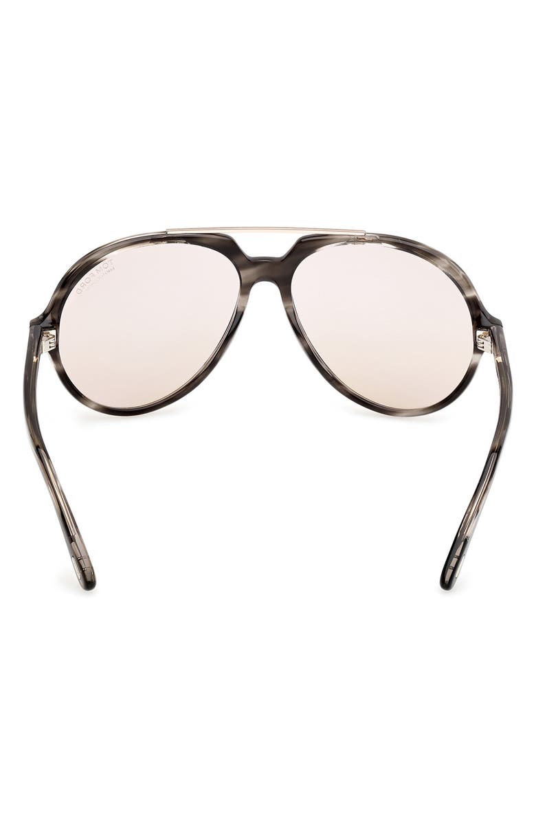 TOM FORD 59mm Aviator Sunglasses, Alternate, color, Havana/ Other / Brown