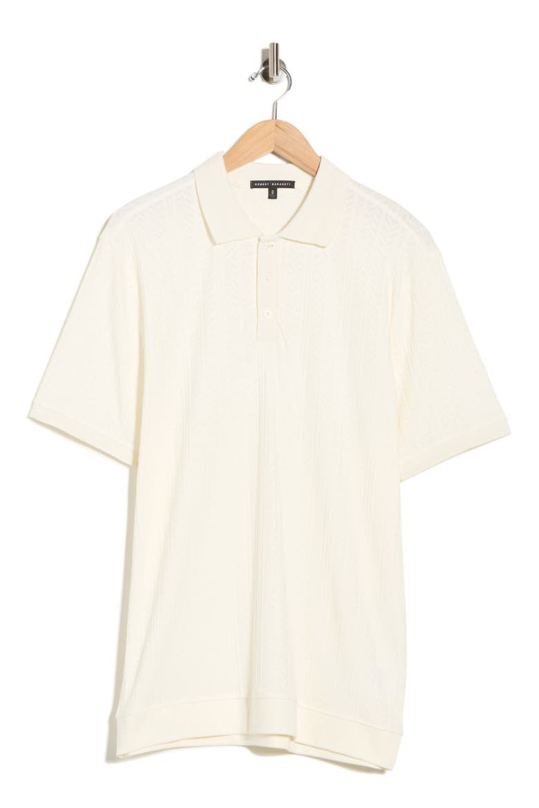 Gianluca Textured Herringbone Polo, Alternate, color, CREAM