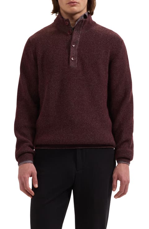 Wool & Cotton Mock Neck Sweater