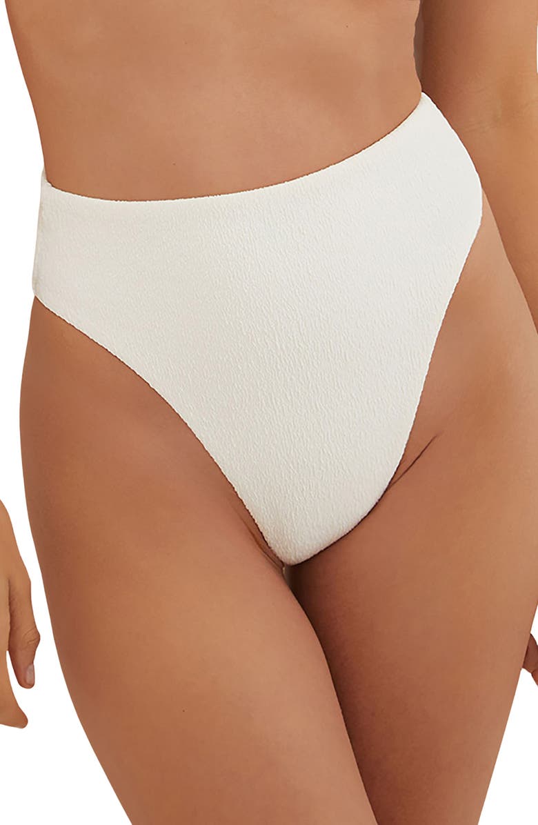 ViX Paula Hermanny Firenze Gigi Hot High Waist Bikini Bottoms, Main, color, White