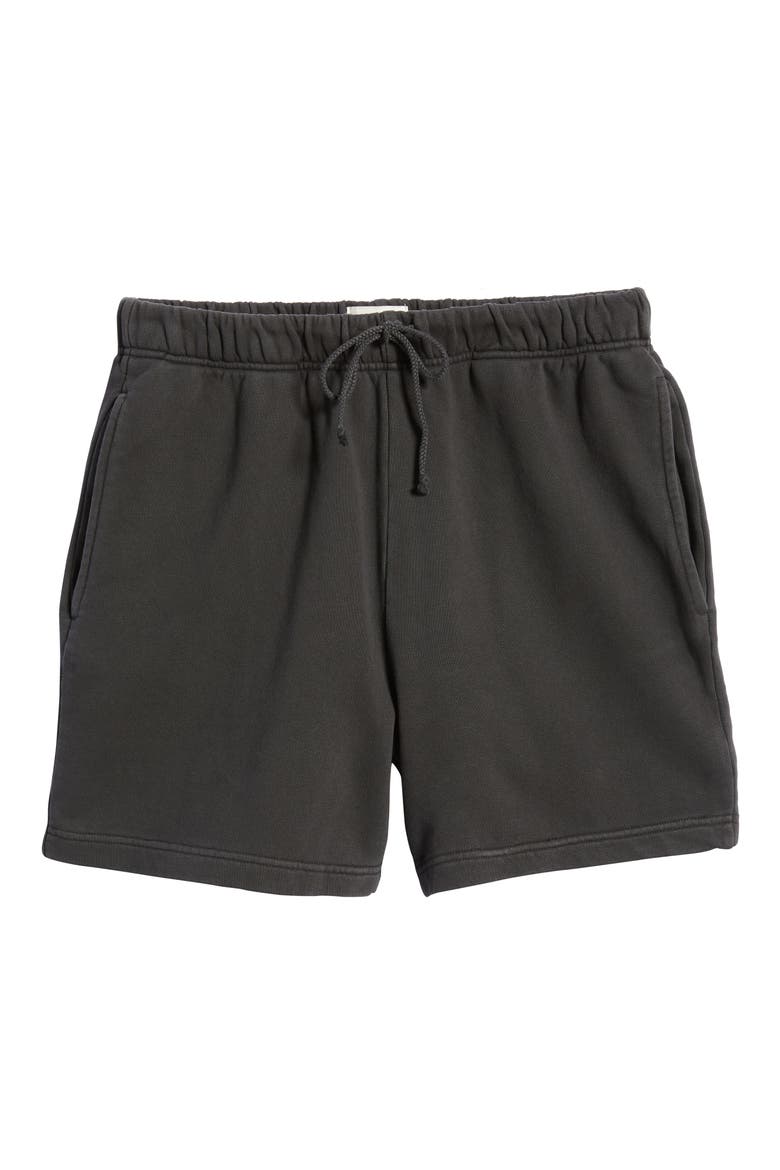 Core Organic Cotton Brushed Terry Sweat Shorts, Alternate, color, BLACK