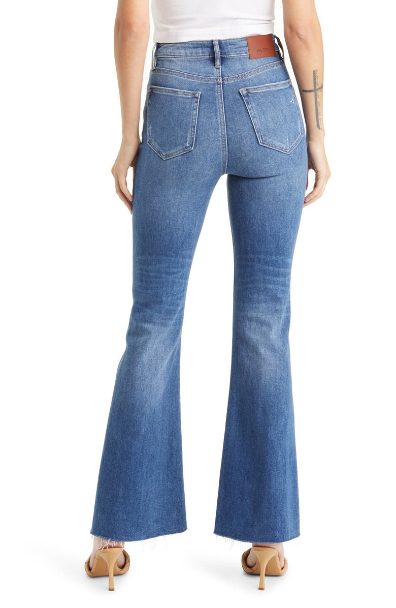HIDDEN JEANS High Waist Slit Hem Flare Jeans, Alternate, color, 