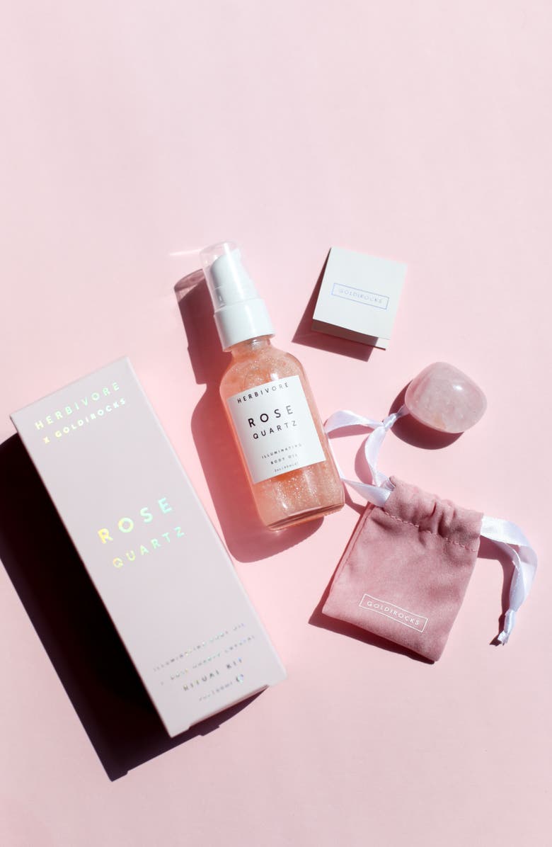 Herbivore Botanicals x Goldirocks Rose Quartz Ritual Set, Alternate, color, 