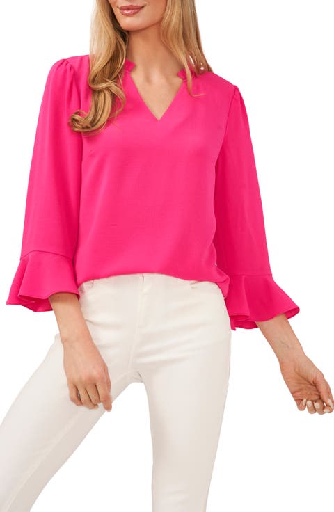 Ruffle Cuff Crepe Top