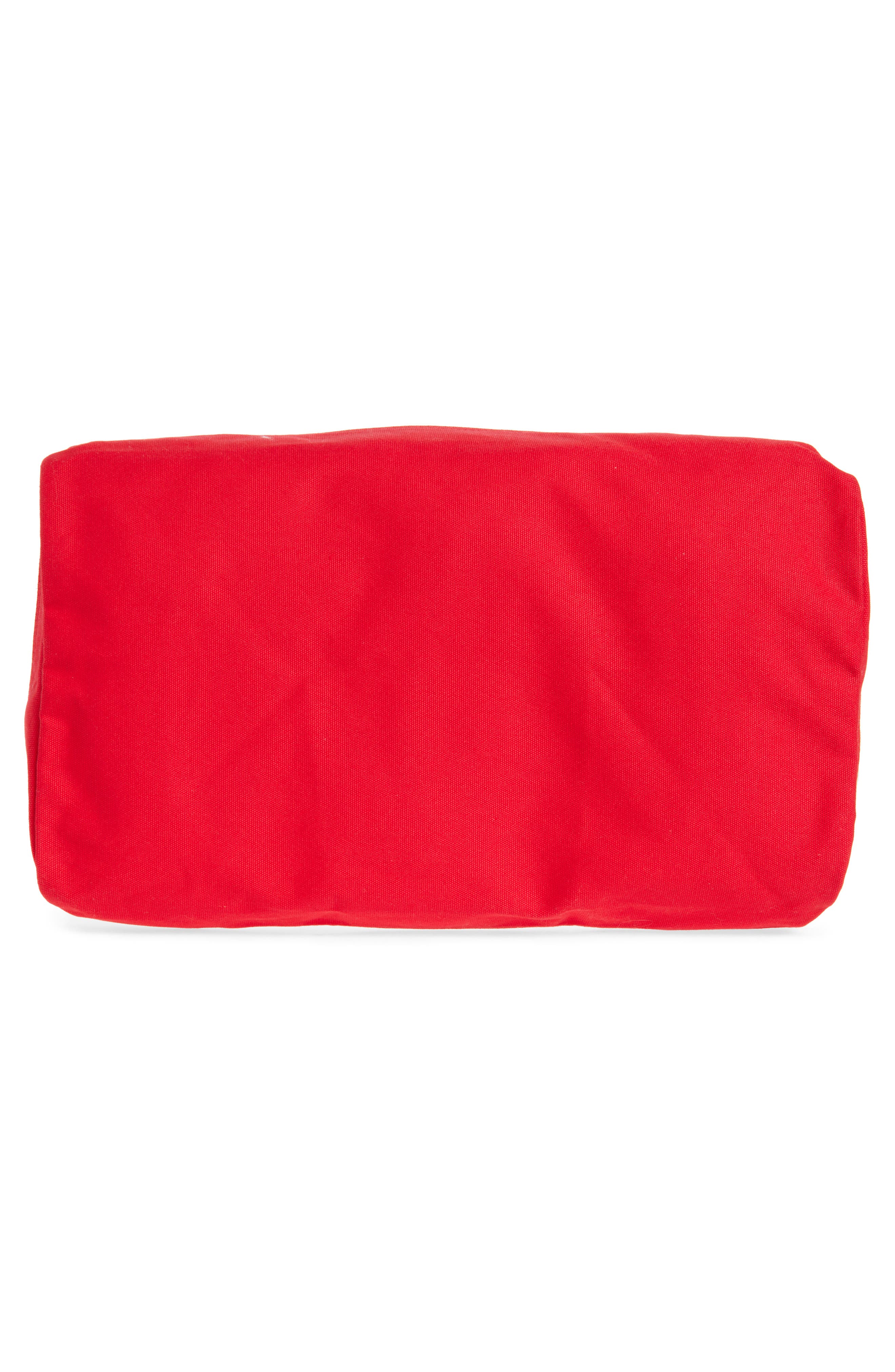 Logo Embroidered Canvas Duffle Bag, Alternate, color, NATURAL TRUE RED