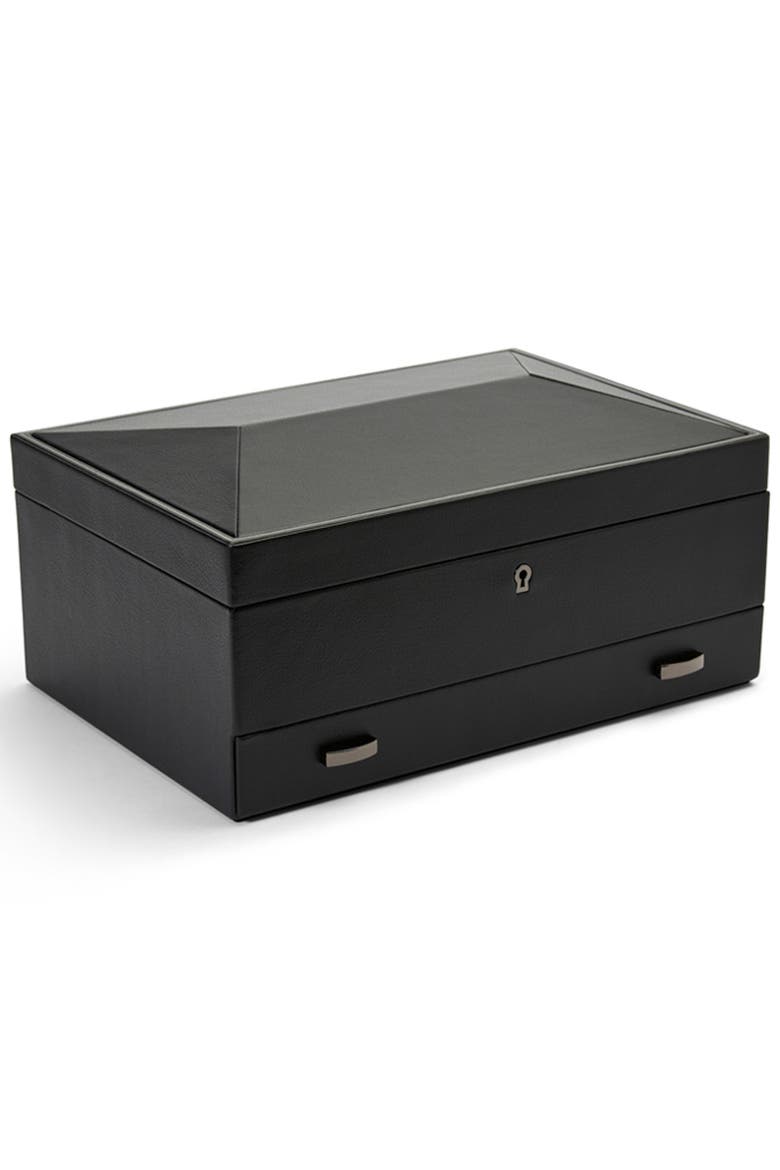 British Racing 10 Piece Watch Box with Drawer, Alternate, color, Black