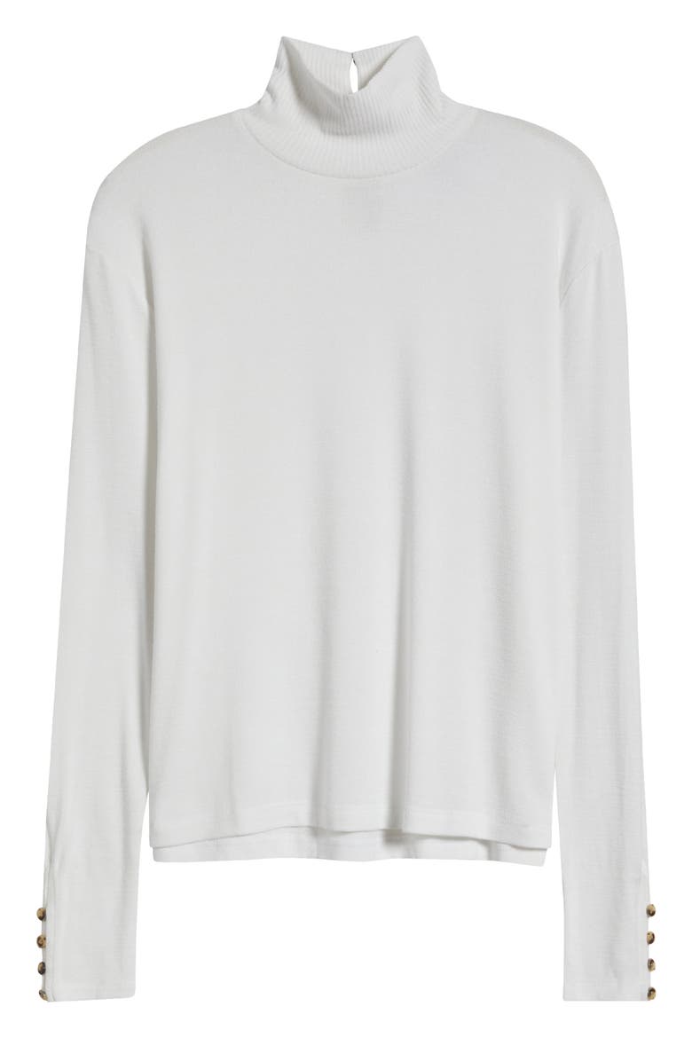 Boxy Button & Loop Turtleneck, Alternate, color, WHITE