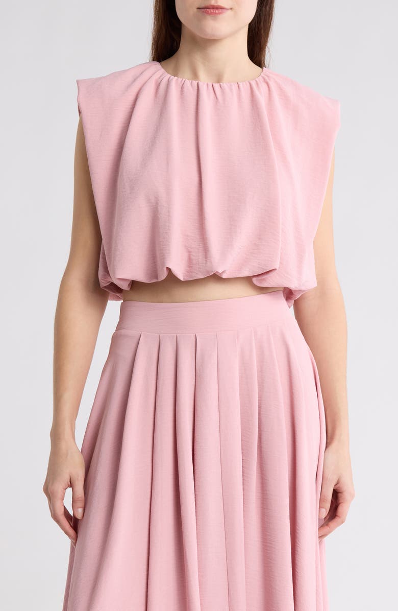 Blu Pepper Sleeveless Blouson Crop Top, Main, color, Light Pink