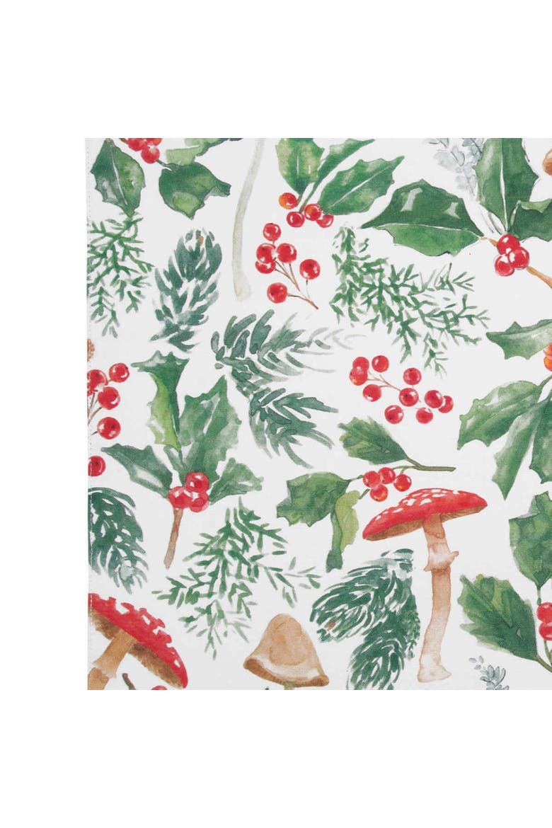Mushroom Meadow Placemats Set of 6, 14" x 20", Alternate, color, Green