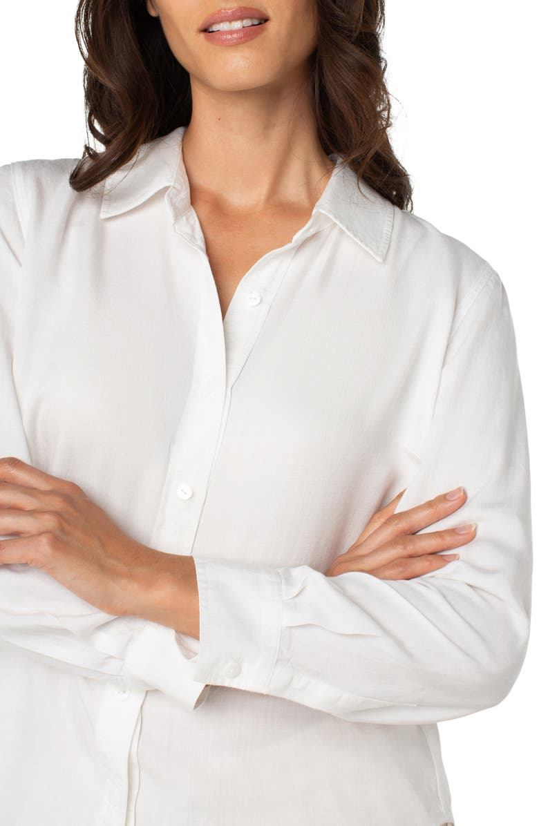 Liverpool Los Angeles Lyocell Button-Up Shirt, Alternate, color, White