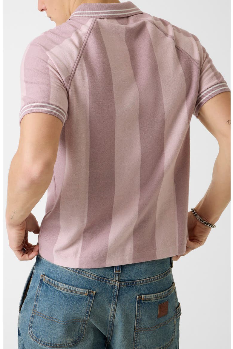 Stripe Polo Sweater, Alternate, color, LILAC
