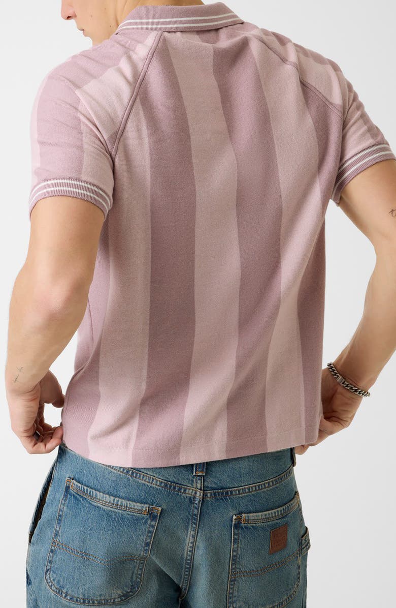 GUESS Stripe Polo Sweater, Alternate, color, Lilac