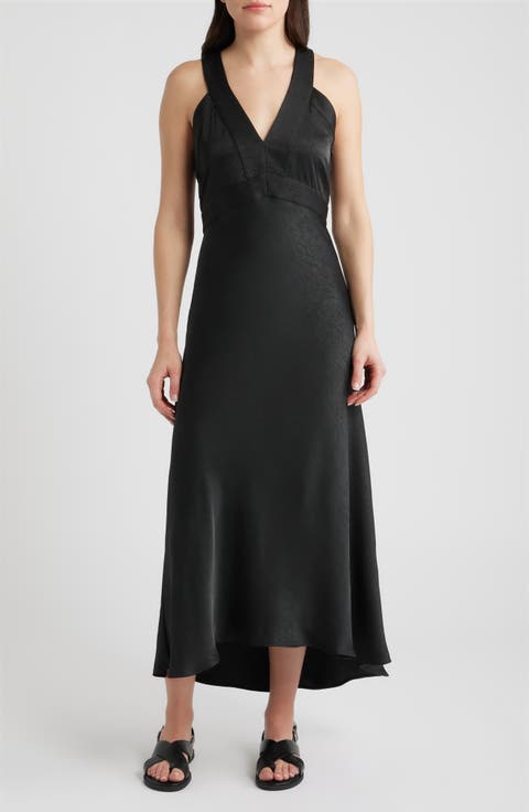 Danden Crinkle Satin Maxi Dress