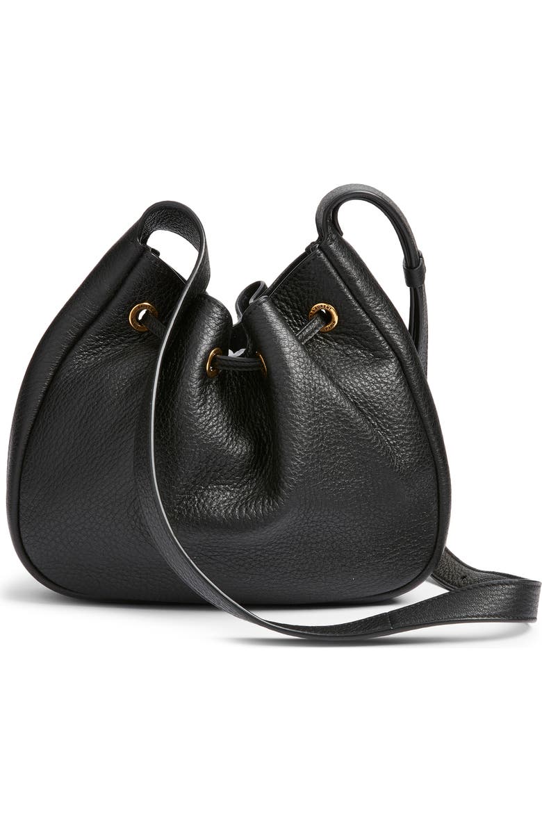 Saint Laurent Mini Paris VII Grained Leather Shoulder Bag, Alternate, color, Noir