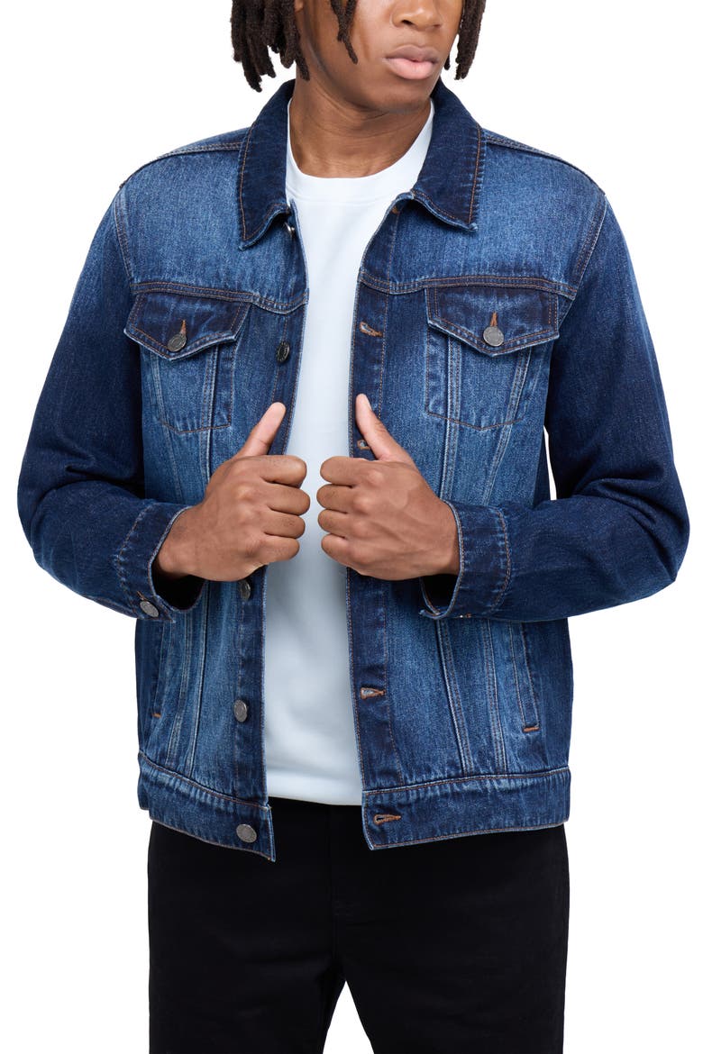 Slim Washed Denim Jacket, Alternate, color, INDIGO