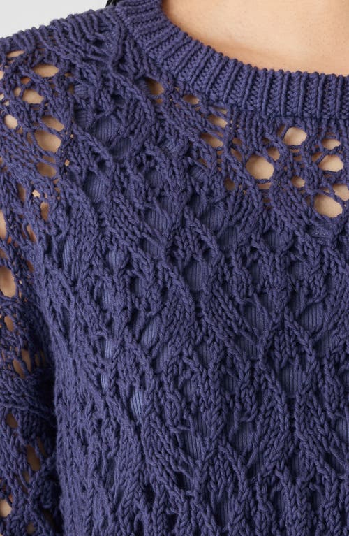 Eileen Fisher Crewneck Organic Cotton Sweater In Bluette