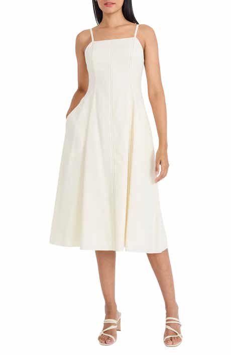 Maggy London Seam Detail Fit & Flare Midi Dress