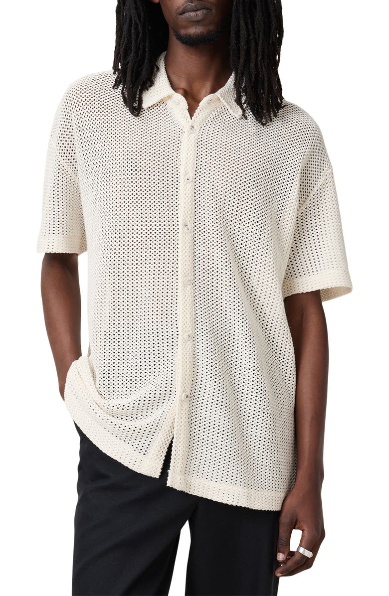 AllSaints Munroe Short Sleeve Button-Up Shirt, Main, color, 