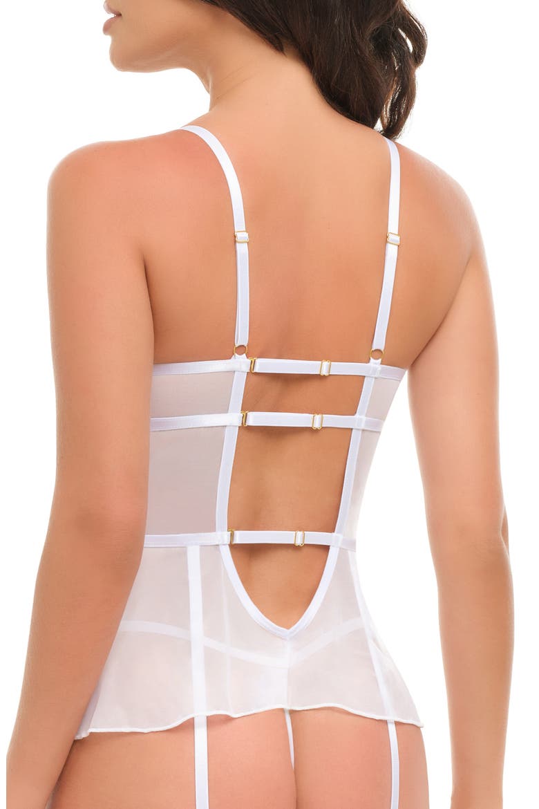 Elena Underwire Bustier & Thong Set, Alternate, color, CHERI BLOSSOM/ BRIGHT WHITE