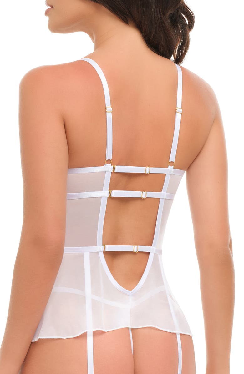 Oh La La Cheri Elena Underwire Bustier & Thong Set, Alternate, color, Cheri Blossom/ Bright White