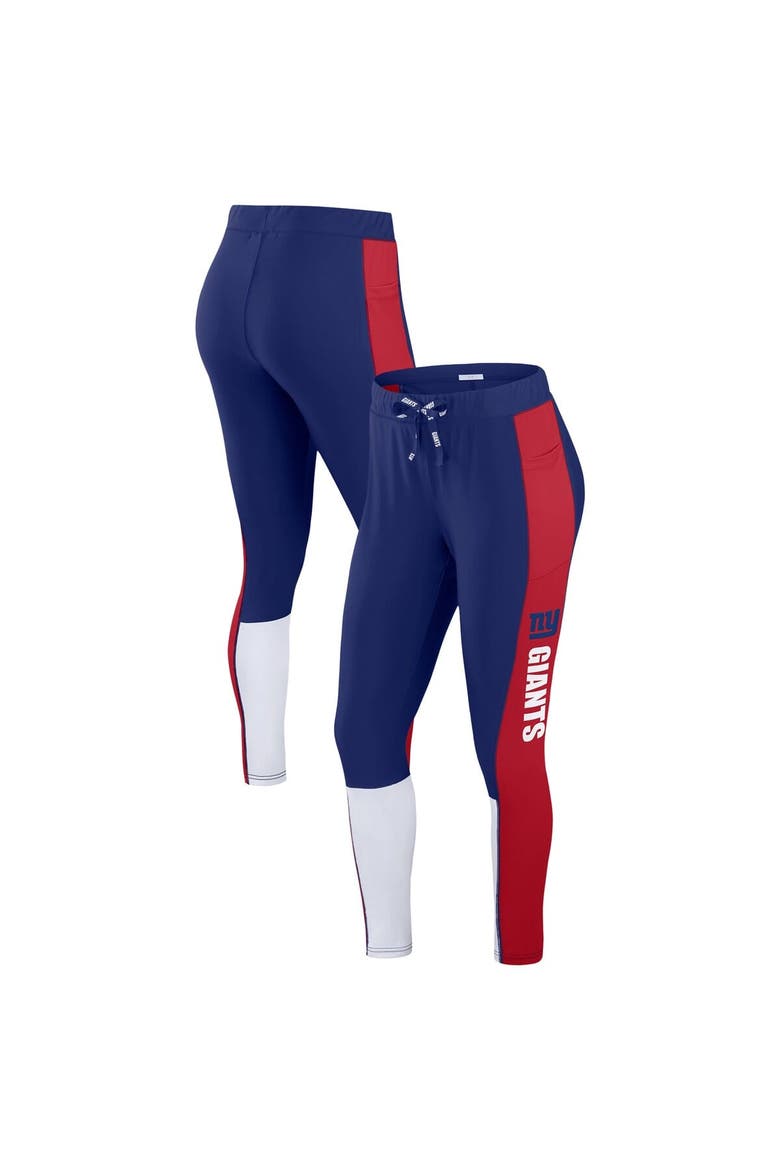 Women's WEAR by Erin Andrews Royal/Red New York Giants Color-Block Leggings, Main, color, Royal