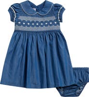 Iris & Ivy Smocked Cotton Denim Dress with Bloomers