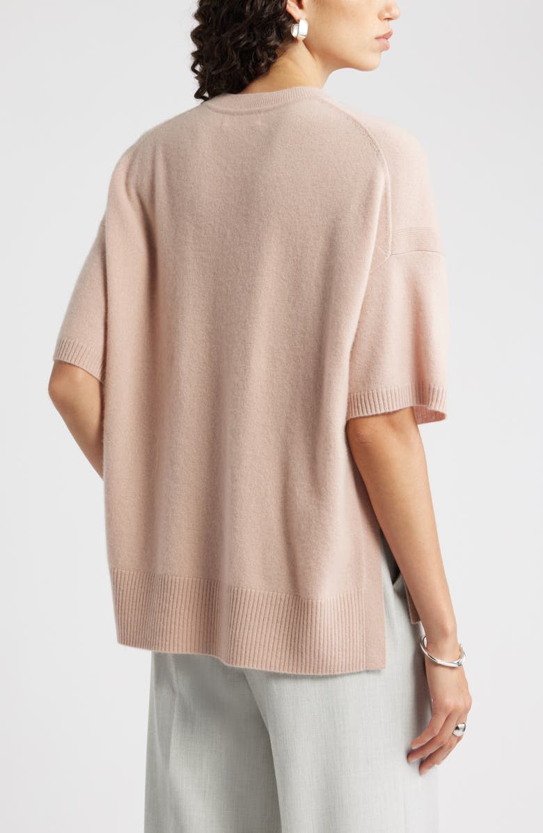 Nordstrom Relaxed Short Sleeve Cashmere Sweater, Alternate, color, Tan Memoir