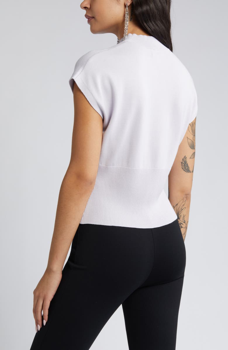 Open Edit Mock Neck Rib Sweater, Alternate, color, Purple Puff