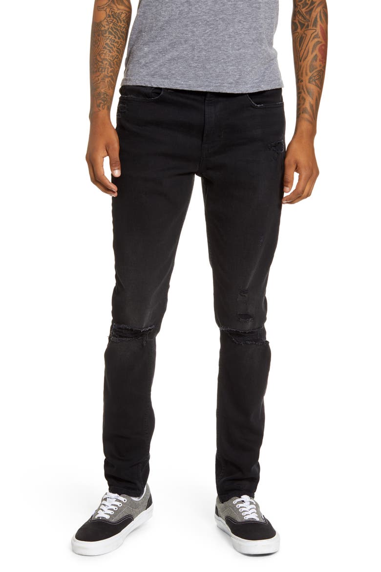 Zack Ripped Skinny Fit Jeans, Main, color, KEEPER