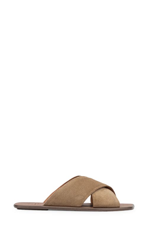 Aquatalia Britt Water Repellent Slide Sandal In Brown