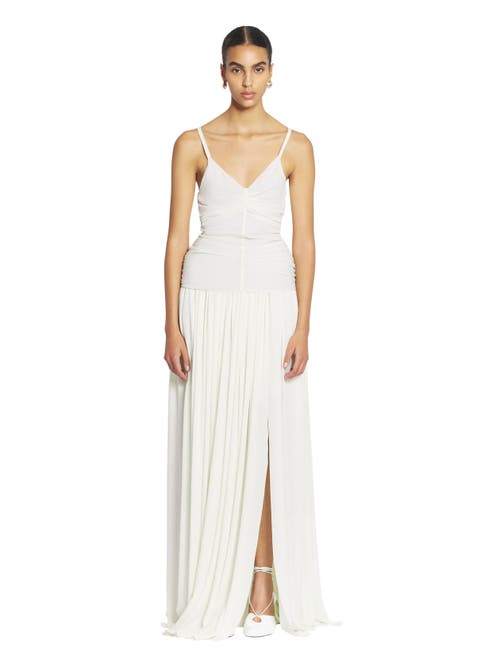 Lanvin Ruffled Tank Top In Silk Georgette In White