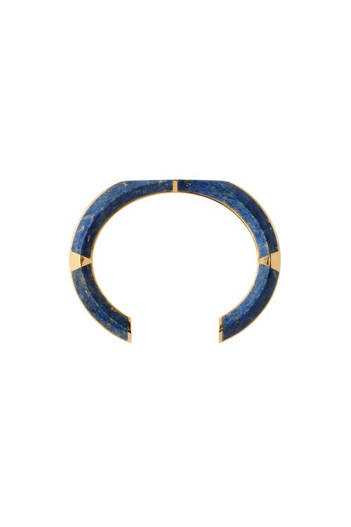 Burberry Lapis Hollow Cuff In Gold/blue