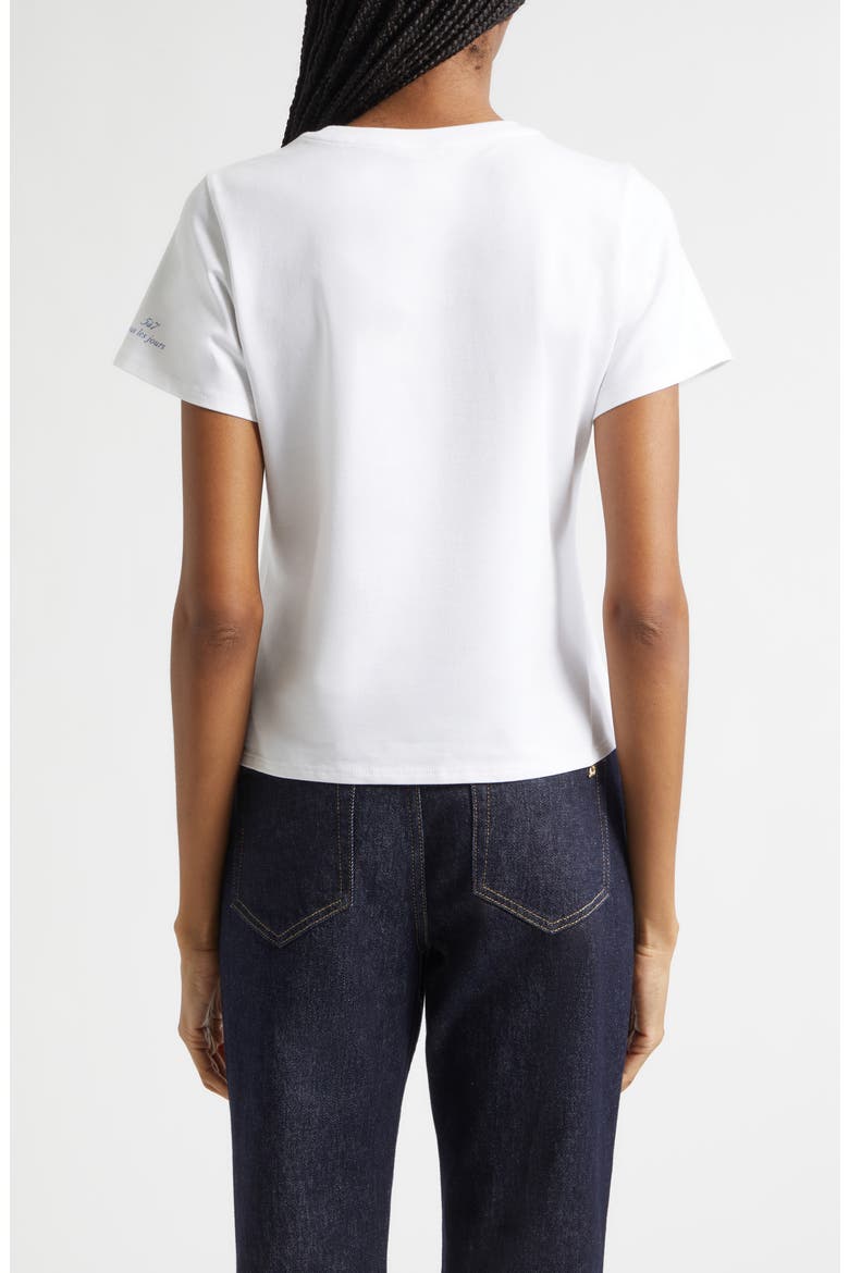 Bonjour Scribble Embroidered Shrunken Tee, Alternate, color, WHITE MULTI