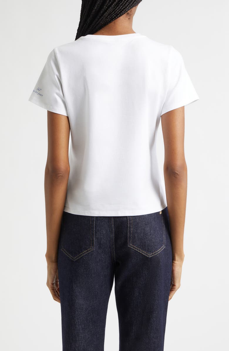 Cinq à Sept Bonjour Scribble Embroidered Shrunken Tee, Alternate, color, White Multi