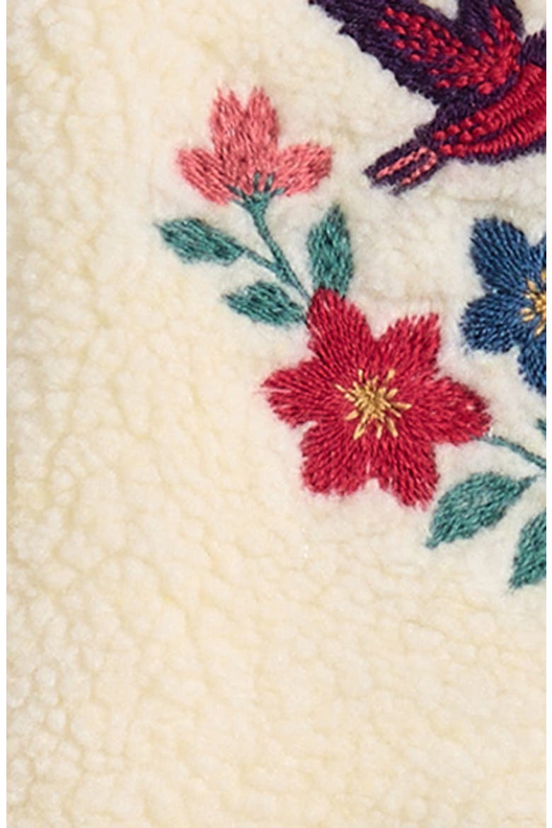 Kids' Embroidered Fleece Cardigan, Alternate, color, CREAM