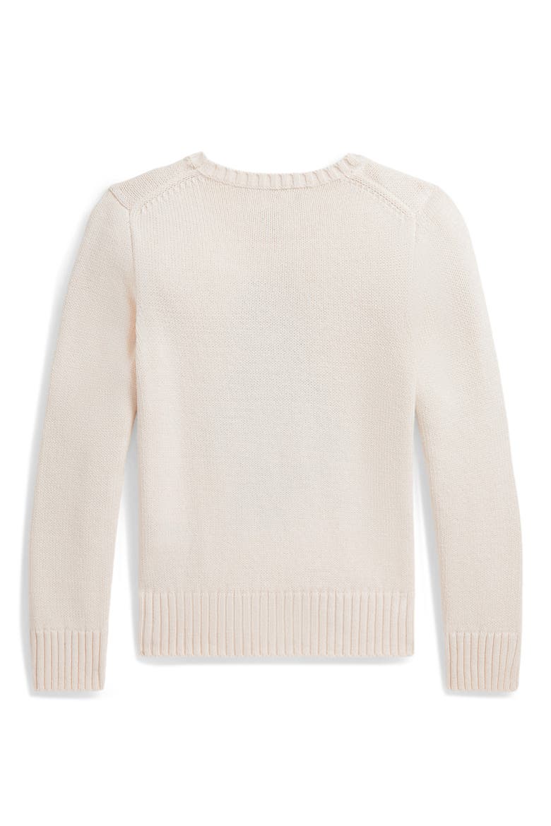 Kids' Polo Bear Cotton Sweater, Alternate, color, ESTATE CREAM