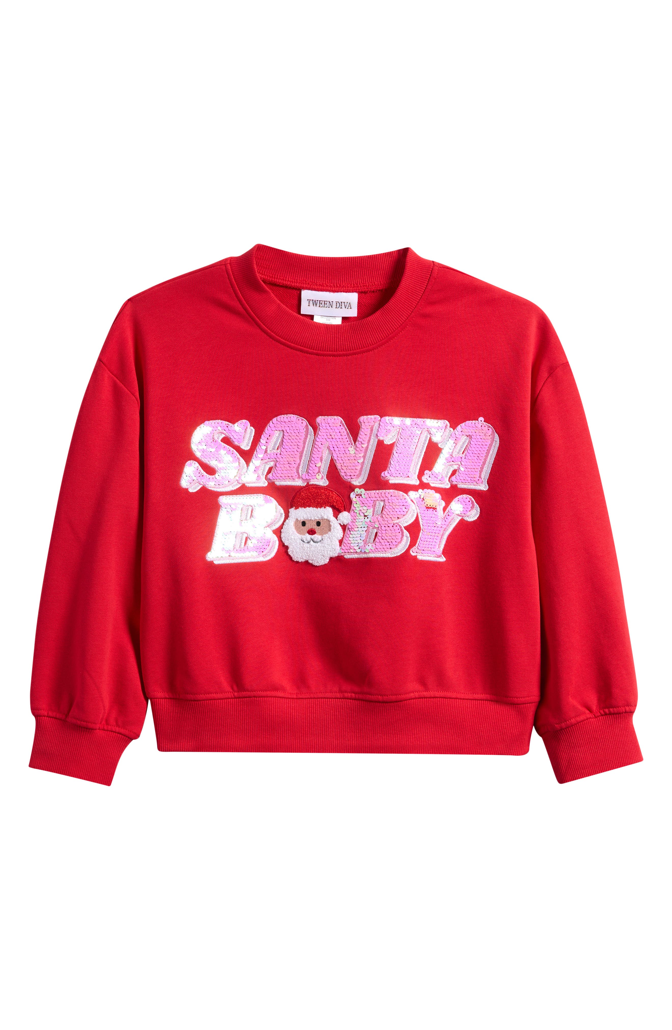 Tween Diva Kids' French Terry Santa Sweatshirt