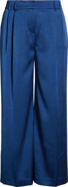 Tahari ASL Pleated Satin Wide Leg Pants